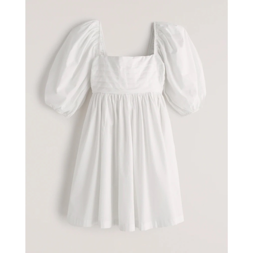 NWT Abercrombie Ruched Bodice Puff Sleeve Mini Dress